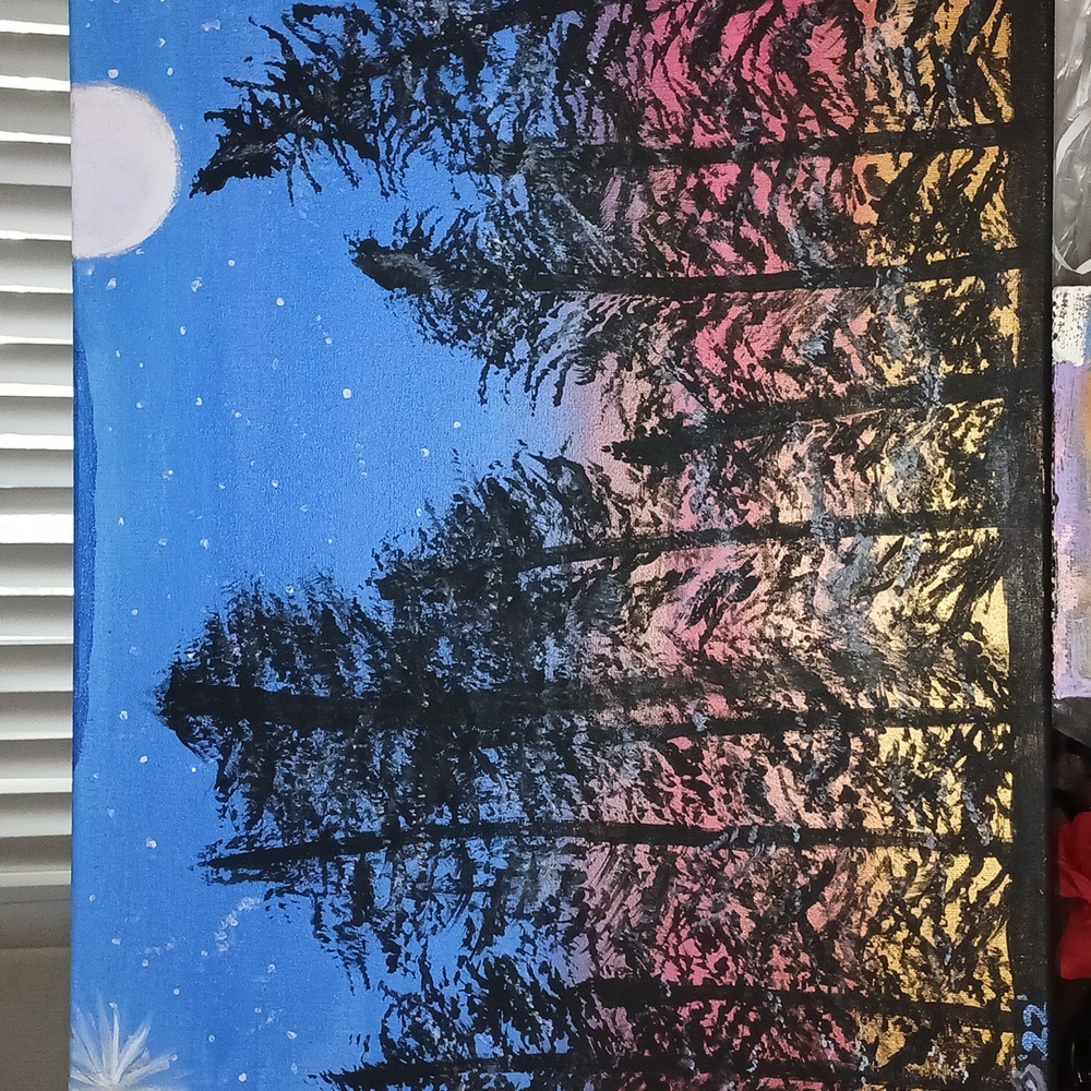 Sunset Forest Canvas Painting